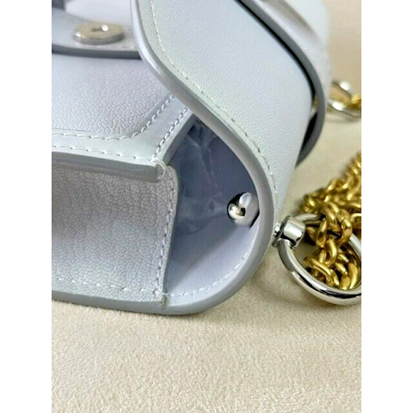 Chloe Aby Flap Crossbody Mini Bag Light Cloud Blue Silver Gold chain $2,490 - Picture 10 of 15